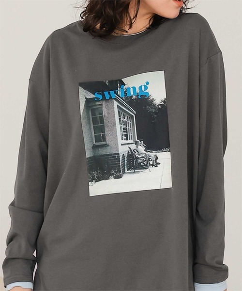titivate(ティティベイト)の「ヴィンテージライクフォトプリントロングスリーブTシャツ(Tシャツ/カットソー・レディース・ホワイト系その他2/オフホワイト/ホワイト系その他/チャコール・M/S)」の21枚目の写真