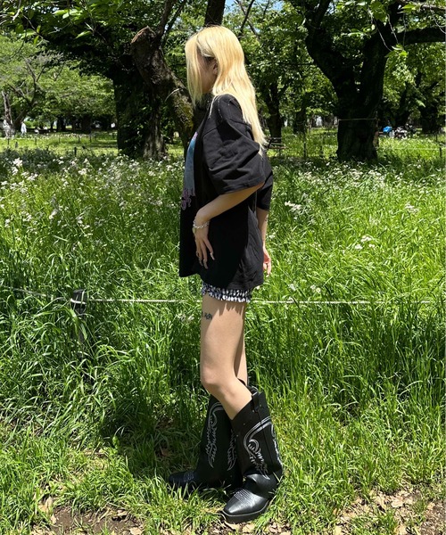 sedacle(セダクル)の「ドッグフォトプリントTシャツ(Tシャツ/カットソー・レディース・ブラック/ホワイト・SMALL/MEDIUM/LARGE)」の22枚目の写真