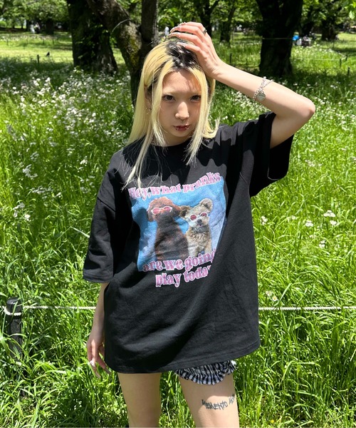 sedacle(セダクル)の「ドッグフォトプリントTシャツ(Tシャツ/カットソー・レディース・ブラック/ホワイト・SMALL/MEDIUM/LARGE)」の17枚目の写真