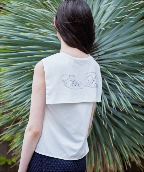etre loin(エトルワン)の「Rhinestone logo sailor collar shirt(シャツ/ブラウス・レディース・グレー/ホワイト/ネイビー・M)」の20枚目の写真