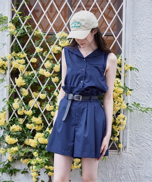 etre loin(エトルワン)の「Rhinestone logo sailor collar shirt(シャツ/ブラウス・レディース・グレー/ホワイト/ネイビー・M)」の19枚目の写真