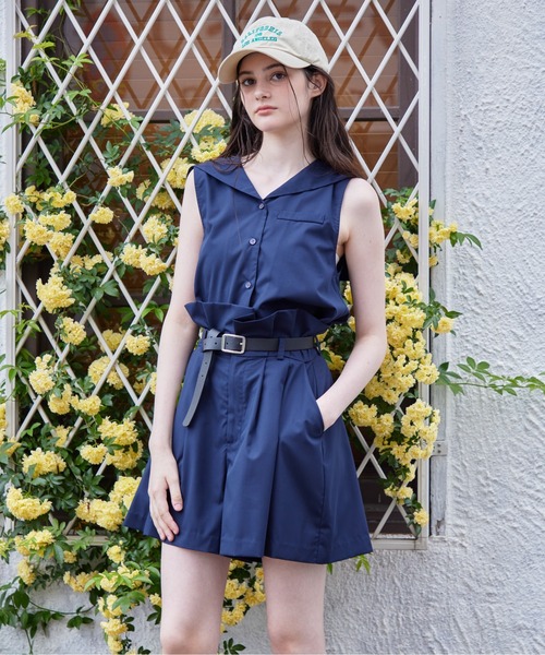etre loin(エトルワン)の「Rhinestone logo sailor collar shirt(シャツ/ブラウス・レディース・グレー/ホワイト/ネイビー・M)」の20枚目の写真