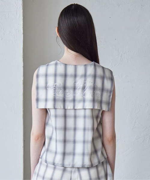 etre loin(エトルワン)の「Rhinestone logo sailor collar shirt(シャツ/ブラウス・レディース・グレー/ホワイト/ネイビー・M)」の22枚目の写真