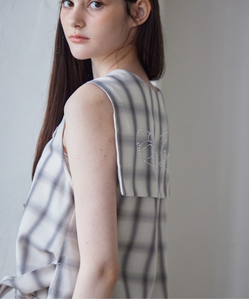 etre loin(エトルワン)の「Rhinestone logo sailor collar shirt(シャツ/ブラウス・レディース・グレー/ホワイト/ネイビー・M)」の17枚目の写真