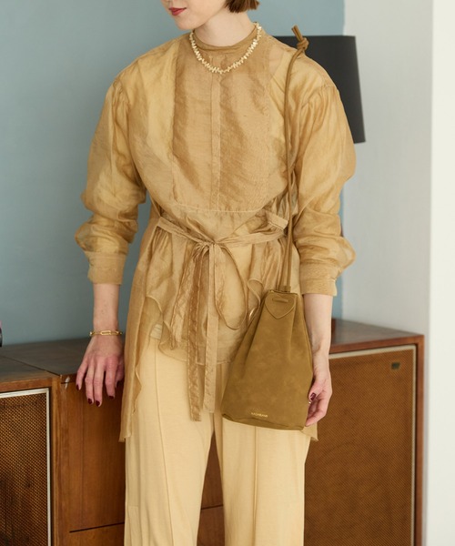 HASHIBAMI（ハシバミ）の「【HASHIBAMI】スエード ボンサックポシェット（ショルダーバッグ・レディース・ブラック/ブラウン・FREE）」の17枚目の写真