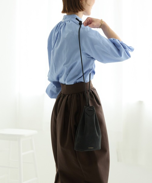 HASHIBAMI（ハシバミ）の「【HASHIBAMI】スエード ボンサックポシェット（ショルダーバッグ・レディース・ブラック/ブラウン・FREE）」の11枚目の写真