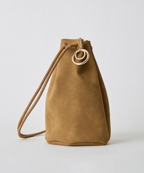 HASHIBAMI（ハシバミ）の「【HASHIBAMI】スエード ボンサックポシェット（ショルダーバッグ・レディース・ブラック/ブラウン・FREE）」の3枚目の写真