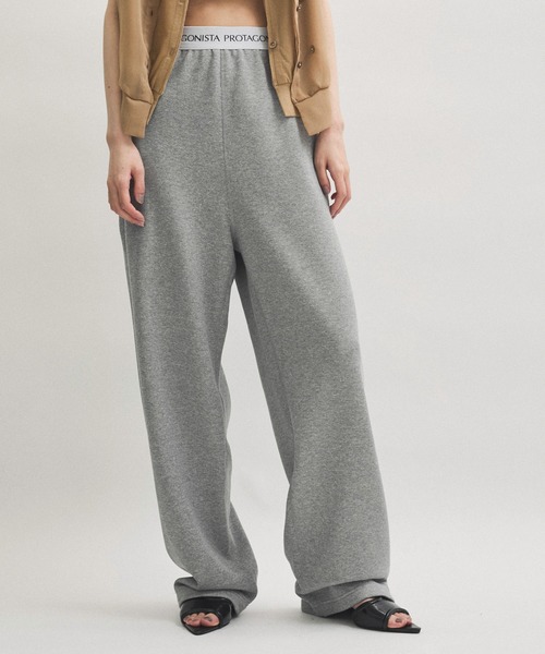 ADAM ET ROPE'(アダムエロペ)の「【PROTAGONISTA(プロタゴニスタ)】PANTS(スウェットパンツ・レディース・ブラック/グレー・1)」の2枚目の写真