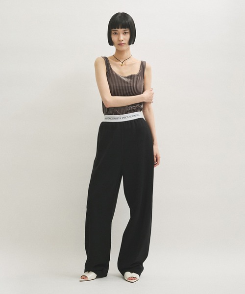 ADAM ET ROPE'(アダムエロペ)の「【PROTAGONISTA(プロタゴニスタ)】PANTS(スウェットパンツ・レディース・ブラック/グレー・1)」の3枚目の写真