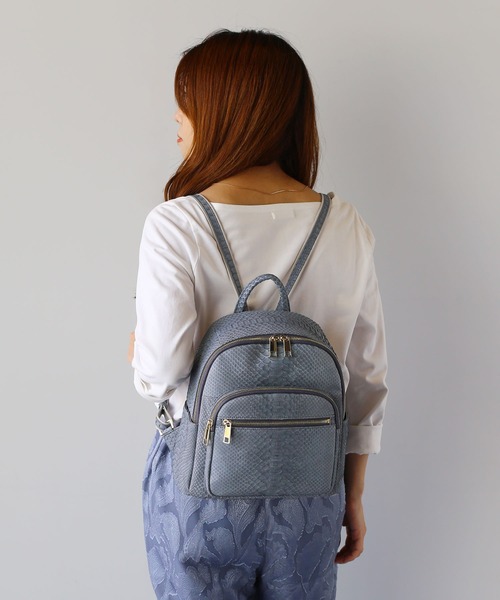 パイソンレザー 本革 リュック 軽い（バックパック/リュック）｜sankyo