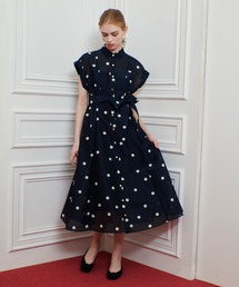 ネイビー」に該当するワンピース（ドット柄）ファッション通販