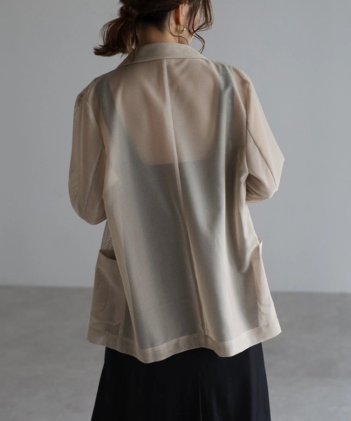45R テーラードジャケット ベージュ WORK WEAR SUIT テーラードライトジャケット・裏地なし【返品
