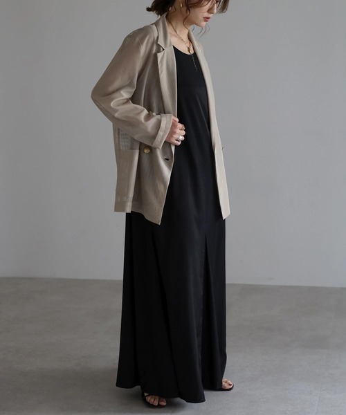 Bonjour Sagan（ボンジュールサガン）の「メッシュテーラードジャケット（テーラードジャケット・レディース・ダークネイビー/ライトベージュ/モカ・FREE）」の10枚目の写真