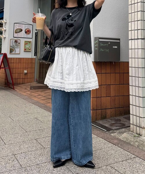 fredy emue（フレディエミュ）の「2WAYギャザーレイヤードスカート（スカート・レディース・オフホワイト/ブラック・38）」の14枚目の写真