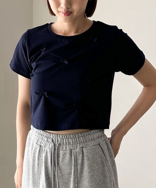 セール】タックミニリボンチビTee（Tシャツ/カットソー