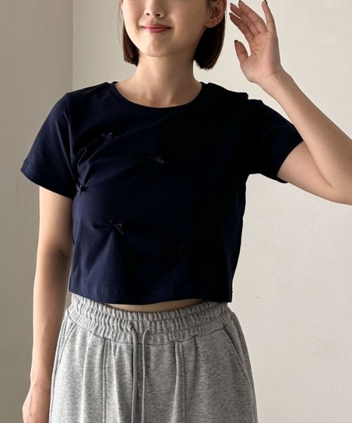 セール】タックミニリボンチビTee（Tシャツ/カットソー
