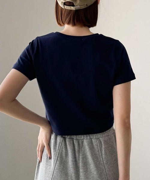 リボンTシャツ セール】タックミニリボンチビTee（Tシャツ/カットソー