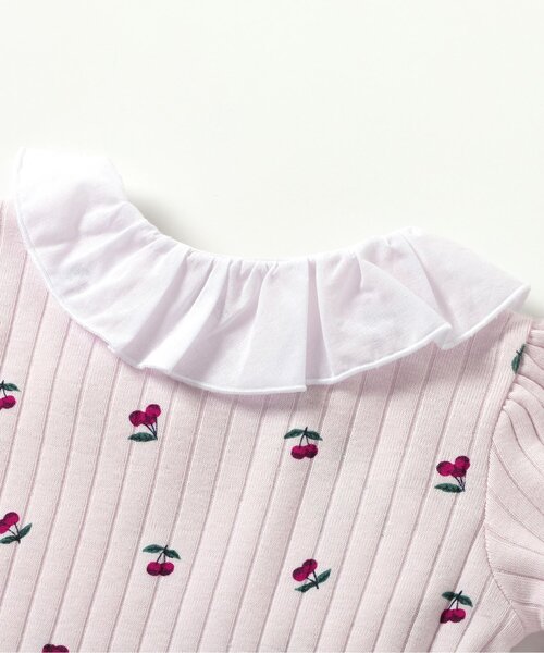 apres les cours（アプレレクール）の「サクランボ柄カバーオール（ロンパース・キッズ・アイボリー/ピンク・70/80/60）」の7枚目の写真