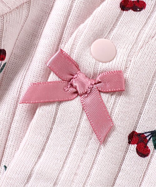 apres les cours（アプレレクール）の「サクランボ柄カバーオール（ロンパース・キッズ・アイボリー/ピンク・70/80/60）」の6枚目の写真