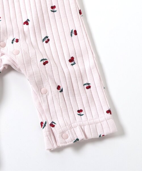 apres les cours（アプレレクール）の「サクランボ柄カバーオール（ロンパース・キッズ・アイボリー/ピンク・70/80/60）」の4枚目の写真