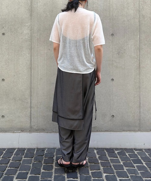 &g'aime（アンジェム）の「【&g'aime】シアーシャーリングカーディガン　Sheer Shirring Cardigan（カーディガン/ボレロ・レディース・ブルー/ブラック/ホワイト・FREE）」の9枚目の写真