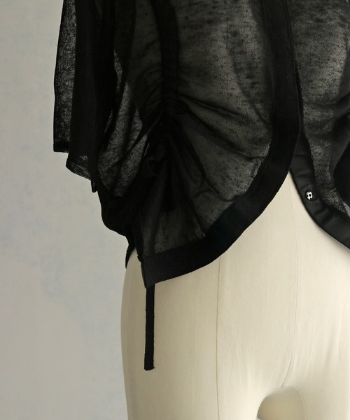 カーディガン 「＆g'aime」シアーシャーリングカーディガン　Sheer Shirring Cardigan レディース &g'aime】シアーシャーリングカーディガン Sheer Shirring