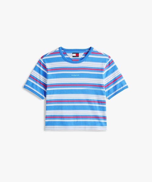 tommy jeans（トミー ジーンズ）の「レギュラースクリプトボーダーTシャツ（Tシャツ/カットソー・レディース・ピンク/ブルー・X-SMALL/MEDIUM/SMALL）」の6枚目の写真