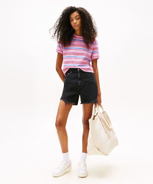 tommy jeans（トミー ジーンズ）の「レギュラースクリプトボーダーTシャツ（Tシャツ/カットソー・レディース・ピンク/ブルー・X-SMALL/MEDIUM/SMALL）」の8枚目の写真