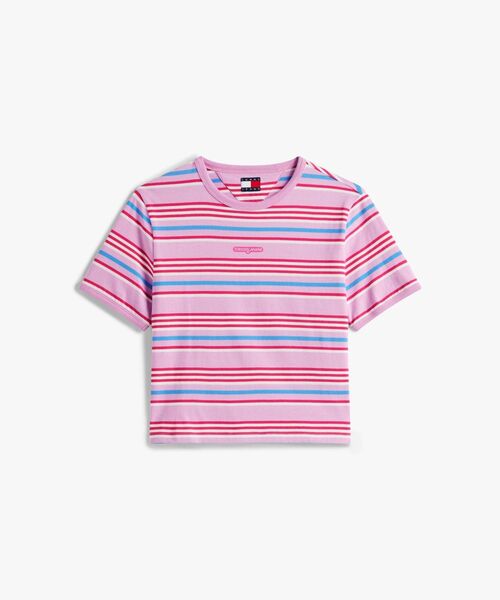 tommy jeans（トミー ジーンズ）の「レギュラースクリプトボーダーTシャツ（Tシャツ/カットソー・レディース・ピンク/ブルー・X-SMALL/MEDIUM/SMALL）」の11枚目の写真