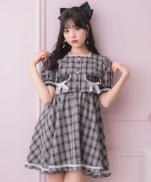 ロジータ　半袖ワンピース ロジータ ROJITA レースケープリボン半袖ワンピース （ブラック
