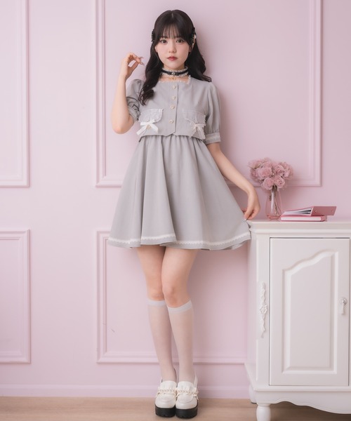 【新品】ROJITA ミニ丈ワンピース ROJITA ワンピース 「Mサイズ追加」花柄半袖ミニワンピース