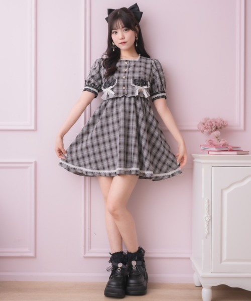 セール】フラップリボン付レイヤードワンピース（ワンピース