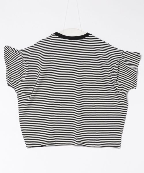 Coo+i(クーイ)の「フレンチスリーブ半袖Tシャツ(Tシャツ/カットソー・レディース・ブラック×ホワイト/ブラック/ホワイト・FREE)」の4枚目の写真