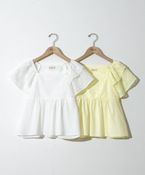 flower（フラワー）の「サニーグレーストップ（シャツ/ブラウス・レディース・ホワイト/イエロー・FREE）」の3枚目の写真