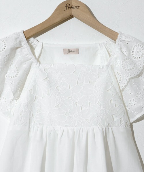 flower（フラワー）の「サニーグレーストップ（シャツ/ブラウス・レディース・ホワイト/イエロー・FREE）」の5枚目の写真