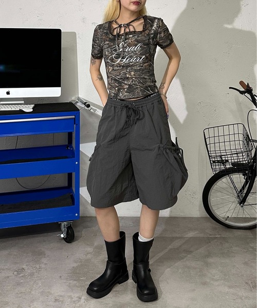 sedacle girl(セダクルガール)の「リボンポケットハーフパンツ(その他パンツ・レディース・チャコールグレー/グレー・MEDIUM/SMALL)」の6枚目の写真