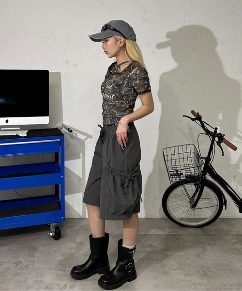 sedacle girl(セダクルガール)の「リボンポケットハーフパンツ(その他パンツ・レディース・チャコールグレー/グレー・MEDIUM/SMALL)」の8枚目の写真