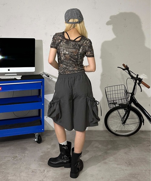 sedacle girl(セダクルガール)の「リボンポケットハーフパンツ(その他パンツ・レディース・チャコールグレー/グレー・MEDIUM/SMALL)」の9枚目の写真
