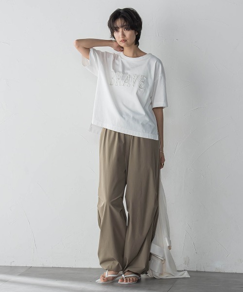 MAYSON GREY / メイソングレイ デニムロゴTシャツ≪洗濯機で洗える≫ デニムロゴTシャツ≪洗濯機で洗える≫（Tシャツ/カットソー