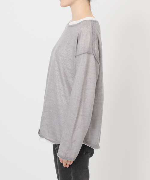セール】［2枚セット］シアーモヘヤブレンドTEEレイヤードプルオーバー