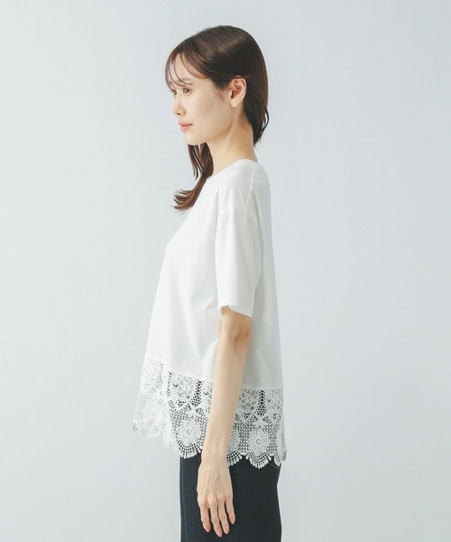 GLOBAL WORK（グローバルワーク）の「フローズンTレースドッキング/498339（Tシャツ/カットソー・レディース・ブラック/アッシュブラウン/オフホワイト・LARGE/MEDIUM）」の13枚目の写真