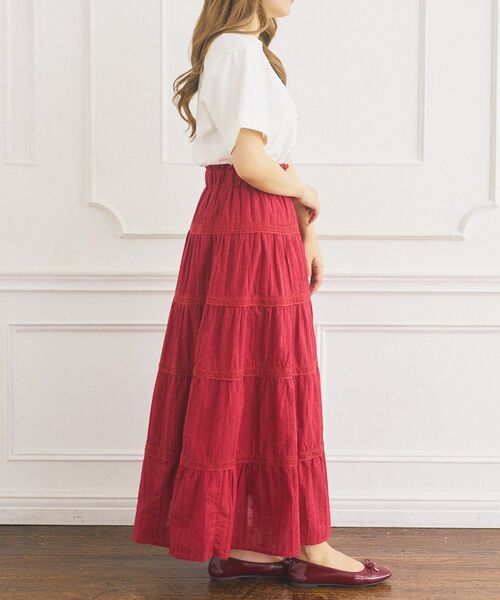 Areeam（アリーム）の「コットンレーススカート（スカート・レディース・オフホワイト/レッド・FREE）」の21枚目の写真