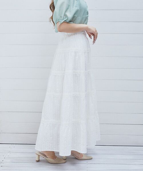 Areeam（アリーム）の「コットンレーススカート（スカート・レディース・オフホワイト/レッド・FREE）」の6枚目の写真