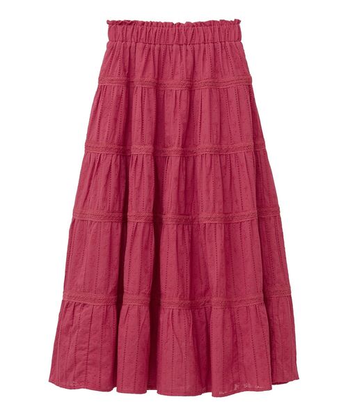 Areeam（アリーム）の「コットンレーススカート（スカート・レディース・オフホワイト/レッド・FREE）」の5枚目の写真