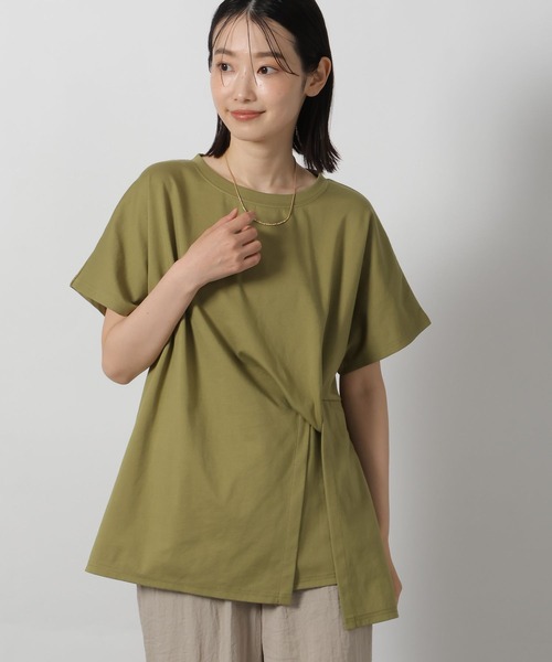 LAKOLE(ラコレ)の「ウエストデザイン半袖T / 576209(Tシャツ/カットソー・レディース・ブラック/オフホワイト/カーキ・FREE)」の3枚目の写真