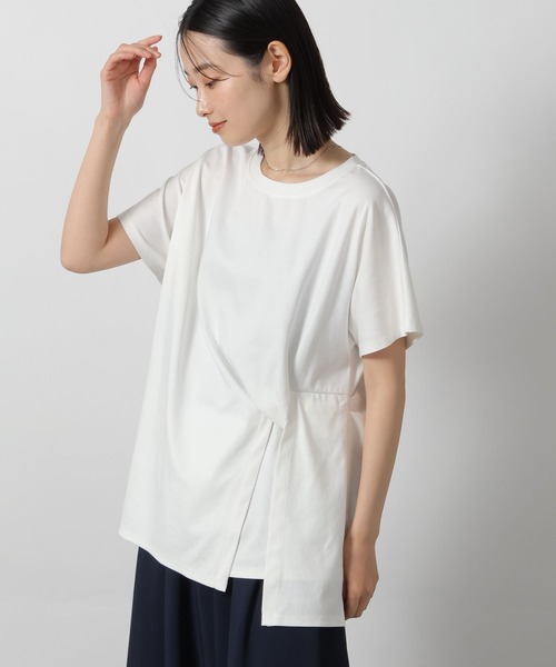 LAKOLE(ラコレ)の「ウエストデザイン半袖T / 576209(Tシャツ/カットソー・レディース・ブラック/オフホワイト/カーキ・FREE)」の7枚目の写真