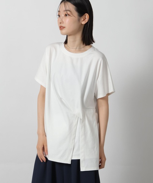 LAKOLE(ラコレ)の「ウエストデザイン半袖T / 576209(Tシャツ/カットソー・レディース・ブラック/オフホワイト/カーキ・FREE)」の8枚目の写真