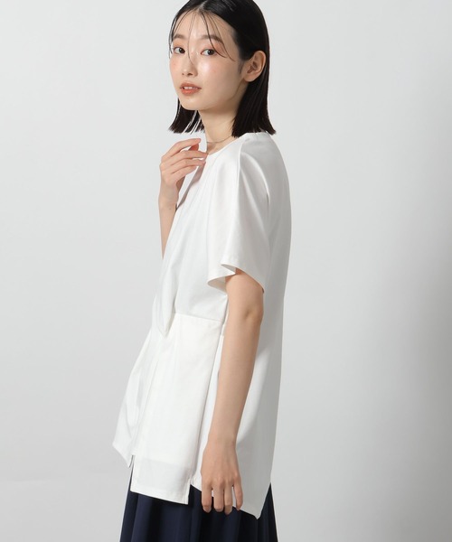 LAKOLE(ラコレ)の「ウエストデザイン半袖T / 576209(Tシャツ/カットソー・レディース・ブラック/オフホワイト/カーキ・FREE)」の9枚目の写真