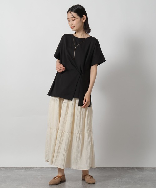 LAKOLE(ラコレ)の「ウエストデザイン半袖T / 576209(Tシャツ/カットソー・レディース・ブラック/オフホワイト/カーキ・FREE)」の11枚目の写真
