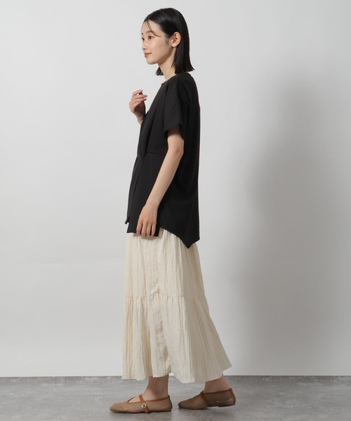 LAKOLE(ラコレ)の「ウエストデザイン半袖T / 576209(Tシャツ/カットソー・レディース・ブラック/オフホワイト/カーキ・FREE)」の12枚目の写真